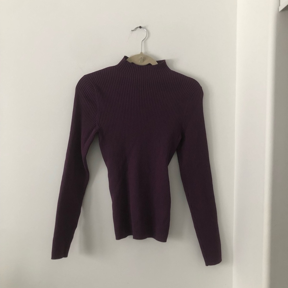 Babaton Sculpt Knit Tie-Back Longsleeve in Purple | Size M